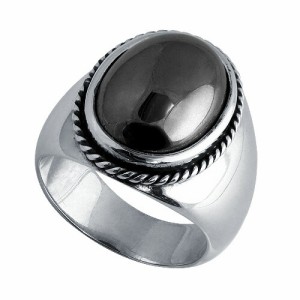 ビッグヘマタイトリング メンズ 指輪 メンズ シルバー925 アクセサリー bar-2906