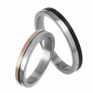 (有料刻印可能)(ペア販売)ハーフストライプカラーペアリング 指輪 ペア bassr-0139