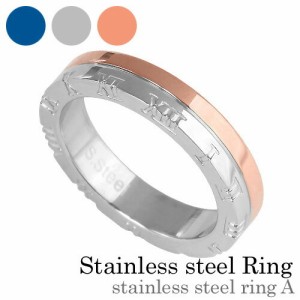 (有料刻印可能)ステンレススチールリングA (ピンクゴールド) ローマ数字 指輪 レディース bassr-2308-pi