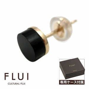 ピアス メンズ 送料無料 FLUI(フルイ) ブランド ゴールドカラムピアス オニキス K10 10金 天然石 ブラック 黒い石 レディース アレルギー