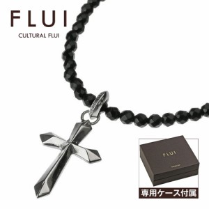 FLUI(フルイ) ネックレス メンズ ブランド オニキスストーンネックレスw/エッジクロスペンダント シルバー925 アクセサリー CULTURAL FLU