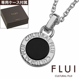 FLUI(フルイ) ネックレス メンズ ブランド ラウンド フレーム オニキス ペンダント シルバー925 アクセサリー シンプル CULTURAL FLUI カ