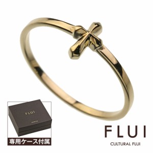 指輪 メンズ レディース 送料無料 ブランド FLUI フルイ クロス リング ゴールド K10 10金 十字架 細め アンティーク 控えめ シンプル お