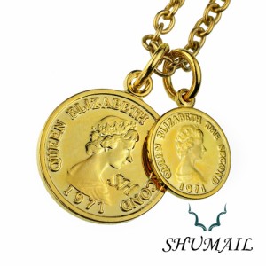 SHUMAIL(シュメール) ネックレス メンズ ダブル ゴールド コイン ペンダント シンプル ブランド ステンレススチール316L PVD アクセサリ