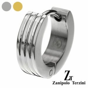 zanipolo terzini (ザニポロタルツィーニ) ハーフ フォー ライン フープピアス メンズ 男性 アクセサリー ステンレス ピアス 片耳用 (1個