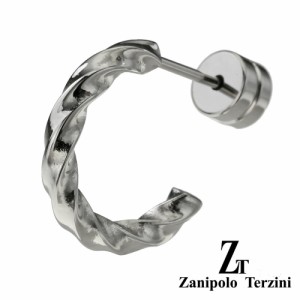 zanipolo terzini (ザニポロタルツィーニ) スクリュー ハーフフープ ステンレス ピアス フープピアス メンズ 男性 アクセサリー 片耳用 (