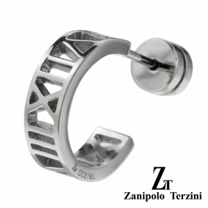 zanipolo terzini (ザニポロタルツィーニ) ナンバー ハーフフープ ステンレス ピアス フープピアス メンズ 男性 アクセサリー ローマ数字