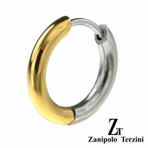 zanipolo terzini (ザニポロタルツィーニ) バイカラー フープ ピアス フープピアス メンズ 男性 アクセサリー ツートン  片耳用 (1個売り