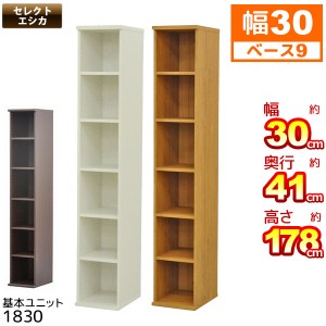 収納棚 幅30cm 奥行40cm (S)セレクトエシカ基本ユニット1830(SS-1830) 幅30.1cm 奥行き39.9cm 高さ178.1cm 収納ラック カラーボックス フ