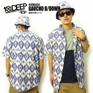 10DEEP テンディープ 半袖シャツ メンズ 総柄 41TD3231 B系ファッション HIPHOP ストリート系 ダンス衣装 柄シャツ