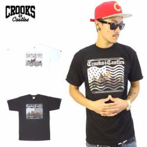 b系 ｔシャツ メンズ 大きいサイズ 半袖 Crooks and Castles クルックス ヒップホップ 服 B系 ストリート系 ホワイト 白 人気 ブランド