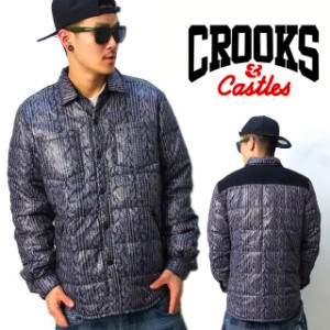 《週末限定セール》 CROOKS&CASTLES クルックスアンドキャッスルズ 中綿ジャケット メンズ ニット柄 ストリート系 ダンス衣装