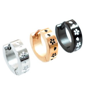 桜/さくら 選べる5カラー【外径13mm】ステンレスフープピアス/サージカルステンレスピアス/片耳ピアス/メンズアクセサリー/レディースア