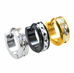 【ステンフープピアス13ｍｍ 】【ダイヤモンドカット 】ステンレスピアス/片耳ピアス/メンズアクセサリー/レディースアクセサリー/イヤ・