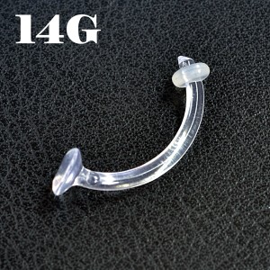 アクリル カーブリテーナー　バナナバーベル【14G/1.6mm】（透明ピアス/シークレットピアス/ ファーストピアス/クリアピアス/軟骨ピアス