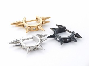 ジュエル＆スパイクコーン　ニップルピアス　ストレートバーベル【16G】ボディピアス/ボディーピアス