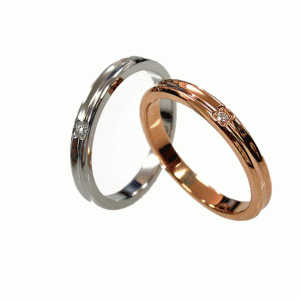 ペアリング　結婚指輪　婚約指輪　刻印無料 CZコンケーブ ステンレスリング（指輪/ステンレスペアリング/マリッジリング)　1個売り