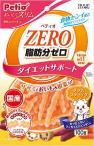 【ペティオ】おいしくスリム脂肪分ゼロ　ダブルスティック　ササミとおいも＆根菜入り　１００ｇｘ３０個（ケース販売）