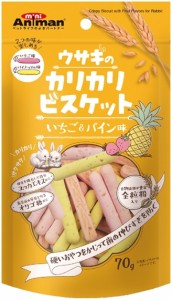 【ドギーマンハヤシ】ウサギのカリカリビスケット　いちご＆パイン味　７０ｇ