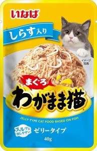 【いなばペット】わがまま猫パウチ　しらす入り　４０ｇ