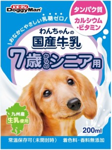 【ドギーマンハヤシ】わんちゃんの国産牛乳　７歳からのシニア用　２００ｍｌｘ２４個（ケース販売）