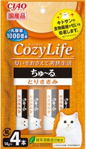 【いなばペット】チャオＣｏｚｙ　Ｌｉｆｅちゅ〜る　とりささみ　１４ｇｘ４本