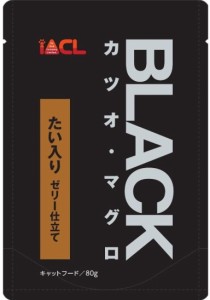 【イトウ＆カンパニー】ＢＬＡＣＫパウチ　カツオ・マグロ　たい入り　ゼリー仕立て　８０ｇｘ１１２個（ケース販売）