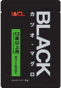 【イトウ＆カンパニー】ＢＬＡＣＫパウチ　カツオ・マグロ　１３歳以上用　ゼリー仕立て　８０ｇｘ１１２個（ケース販売）