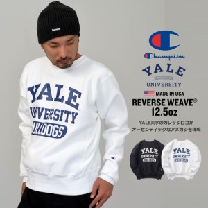 チャンピオン Champion リバースウィーブ トレーナー メンズ クルーネック スウェットシャツ YALE BULLDOGS 裏起毛 赤単タグ 厚手 MADE I
