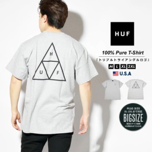 【メール便送料無料】HUF ハフ Tシャツ メンズ レディース 半袖 USAモデル ESSENTIALS TT S/S TEE グレー TS00509 2021 春夏 新作