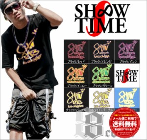 メール便送料無料 Tシャツ メンズ レディース 半袖 SHOOW TIME ショータイム ネオンサインロゴ ストレッチTシャツ 運動 スポーツ ダンス 