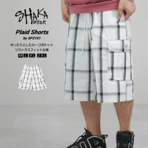 SHAKA WEAR シャカウェア チェック カーゴ ショートパンツ ハーフパンツ メンズ PLAID SHORTS ホワイト