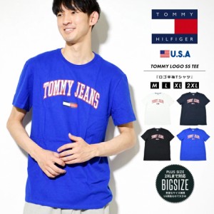 メール便送料無料 TOMMY HILFIGER トミーヒルフィガー Tシャツ メンズ レディース 半袖 カレッジロゴ ゆったり 大きめ TJ ARCHED FLAG TE