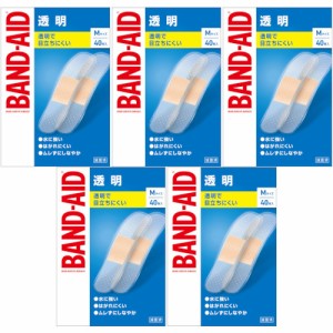 バンドエイドＭサイズ 透明 40枚【5個セット】【メール便】(4901730230216-5)