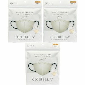 【3個セット】CICIBELLA シシベラ 5Dバイカラーマスク グレージュ 10枚入【メール便】(4580771742799-3)