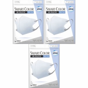 【3個セット】超快適マスク SMART COLOR MyPalette White×Gray ふつう 7枚入【メール便】(4903111564576-3)