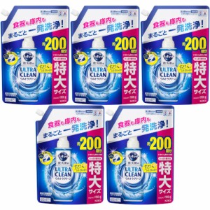 【5個セット】食器洗い乾燥機専用キュキュット ウルトラクリーン すっきりシトラスの香り つめかえ用 1100g(4901301420985-5)