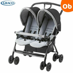 グレコ　デュオスポーツ ジェミニブラック GRACO　二人乗りベビーカー (背面タイプ) 専用レインカバー付【P/N】【送料無料　沖縄・一部地