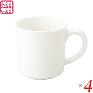 マグカップ 陶器 かわいい 森修焼 マグカップ 白 4個セット 送料無料