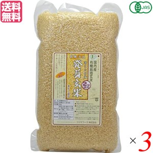 玄米 発芽玄米 国産 コジマフーズ 有機活性発芽玄米 2kg ３個セット 送料無料