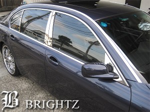 BRIGHTZ BMW E66 E65 超鏡面ステンレスメッキピラーパネルカバー 8PC サイドバイザー無用 PIL−SIL−010