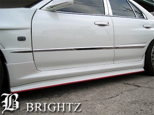 BRIGHTZ スカイライン R34 BNR34 ENR34 ER34 HR34 4ドアセダン用 ステンレスメッキサイドドアモール SID−MOL−040