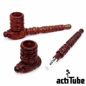 Tuneフィルター対応 マンゴー ウッドパイプ actitube 活性炭フィルター WOOD PIPE 木製 パイプ キセル 煙管