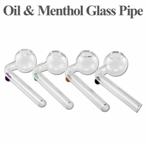 カラー パイレックス ハッカ オイル パイプ リキッド パイプ ガラスパイプ Oil Menthol Glass Pipe