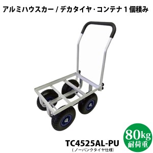  シンセイ　アルミハウスカー 10インチ デカタイヤ ノーパンクタイヤ　TC4525AL-PU コンテナ1個積タイプ 【代引不可/沖縄県配達不可】