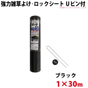  【Uピン黒丸セット】 シンセイ 強力雑草よけシート ロックシート　1ｍ×30ｍ 【代引不可/沖縄県配達不可】