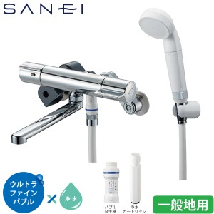 SANEI ウルトラファインバブル発生装置付き シャワーバス水栓 SK18CS76-13 バスルーム用 塩素除去シャワーヘッド 一般地用 三栄水栓