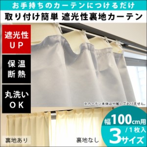 【1枚単品】遮光性 後付裏地カーテン 裏地ライナー 100cm幅用 3サイズ 幅100×丈135cm 幅100×丈178cm 幅100×丈200cm