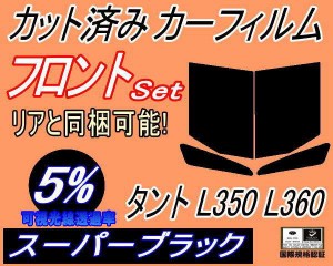 フロント (b) タント L350 L360 (5%) カット済みカーフィルム 運転席 助手席 三角窓 左右セット スモークフィルム フロントドア 車種別 