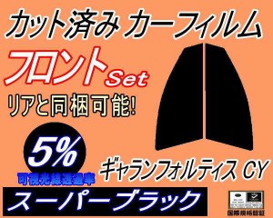 【送料無料】フロント (s) ギャランフォルティス CY (5%) カット済みカーフィルム 運転席 助手席 三角窓 左右セット スモークフィルム フ